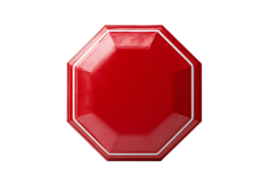 Red octagon stop sign on black background