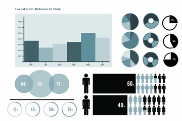 Composite image of charts and graphics