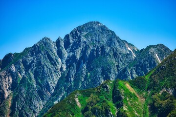 北アルプスの立山連峰から眺めた剱岳