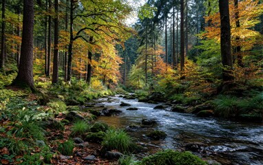 Fototapeta premium Autumn forest stream