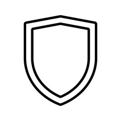 Shield icon set in vintage style. Protect shield security line icons. Badge quality symbol, sign, logo or emblem.  Black knight award contours and linear signs. Protect shapes silhouette. 
