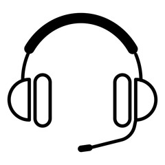 Headphone icon. earphone headset with mike. headphone with microphone vector illustration isolated white background
