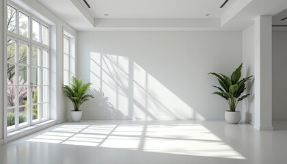 Fototapeta premium Bright and Spacious Modern Interior with Natural Light and Plants
