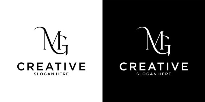 MG or GM initial letter logo design vector