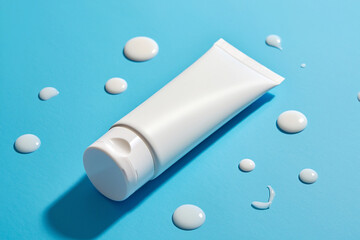 White medicine pills and capsules on a white background