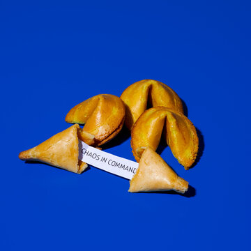 fortune cookie with the message chaos in command