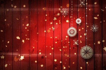 Obraz premium Christmas decorations over wood