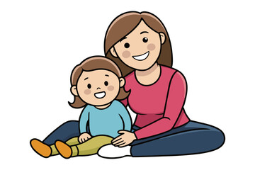 Mother's Tender Embrace: A mother and her child share a heartwarming moment of love and companionship, symbolizing the bond of family. A gentle, artistic scene, celebrating family unity.