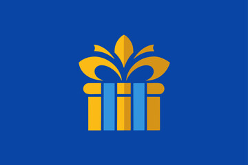 A festive vector illustration of a happy holiday gift box with a decorative ribbon and bow, perfect for Christmas, birthday, or New Year celebrations