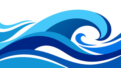 Abstract blue background with flowing water waves, a perfect summer ocean design