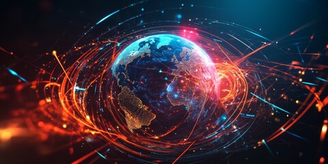 Global Network Earth Digital Art (1)