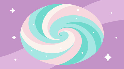 Colorful abstract background with swirling spirals and bright, round circle patterns