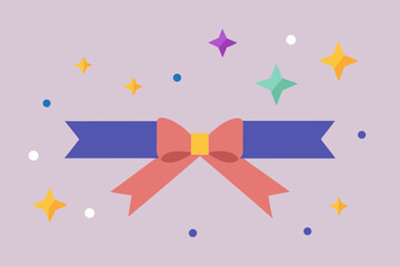 Festive Bow and Ribbon Design Element Perfect for Celebrations and Gifts