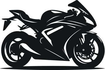  A black silhouette of a sport motorcycle