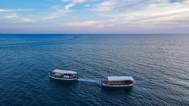 Boats Head Back After the Last Ride