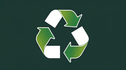 Green Gradient Recycling Symbol on Dark Background – Eco Sustainability Icon