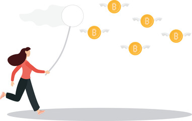 Chasing high performance active mutual fund, buying rising star stock or funds, catch or grab hot ETFs concept.flat characters.