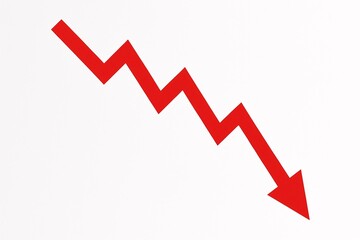 Dramatic Economic Downturn A Visual Representation of Financial Decline and Market Instability with a Sharp Red Arrow Symbolizing Loss