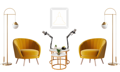 Podcast Studio, Table Chair Mics