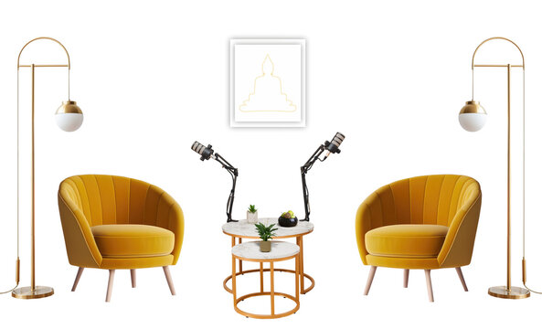 Podcast Studio, Table Chair Mics