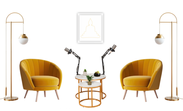 Podcast Studio, Table Chair Mics