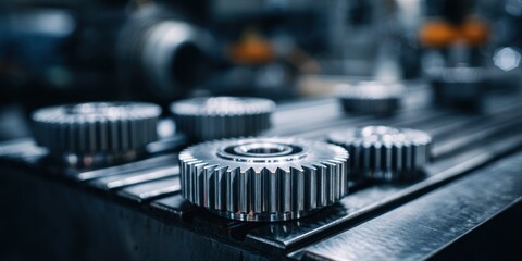 Metal gears on a machine