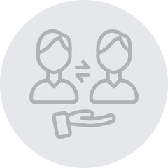 Peer Support Vector Line Grey Circle Grey