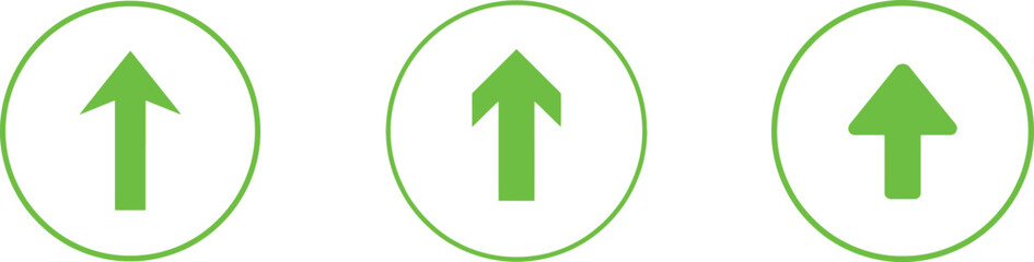 Green Up Arrows in Circles: Representing Growth, Progress, and Positive Trends.
