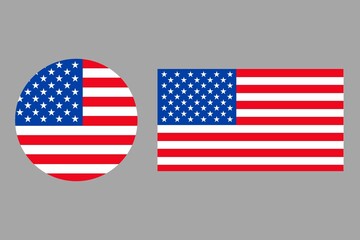 Set of American flag . USA flag icon. AMERICAN flag badge. AMERICA flag. AMERICAN flag stamp,