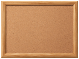 Empty corkboard with wooden frame