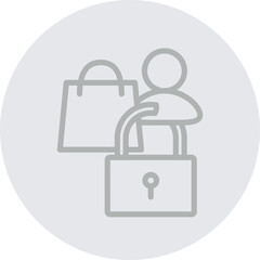 Customer Security Vector Line Grey Circle Grey