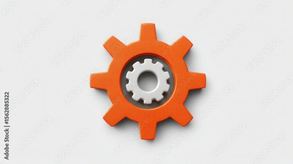 Poster a close-up of a gear wheel symbolizing algorithmic allocation in a minimalist system for automation 