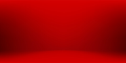 3d backdrop for product presentation. Dark red studio room. Vector stage mockup illustration. Limbo abstract background. Minimal wall scene. Showcase, promotion display.