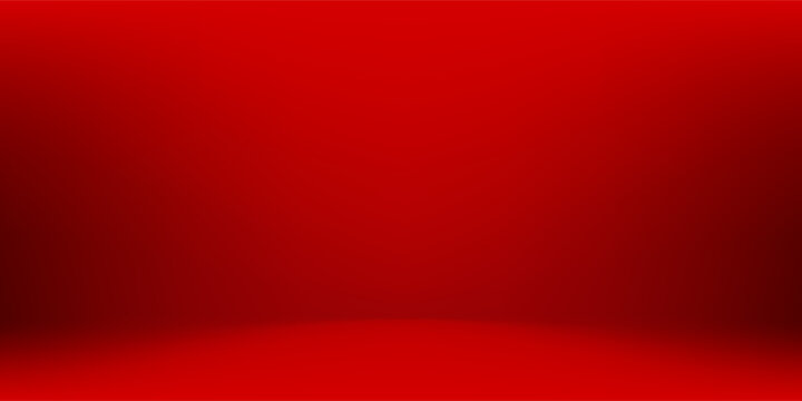 3d backdrop for product presentation. Dark red studio room. Vector stage mockup illustration. Limbo abstract background. Minimal wall scene. Showcase, promotion display.