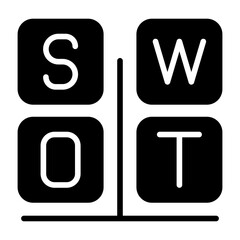 Swot Modern Solid Style Vector Icon
