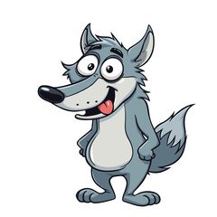 Obraz premium Hand drawn cartoon wolves vector illustration