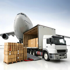 cargo truck with cargo containers
