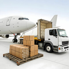cargo truck with cargo container
