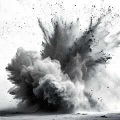 black and white powder splashes