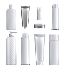 set of cosmetic bottles