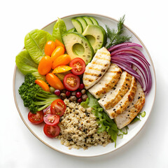 grilled salmon steak with vegetables