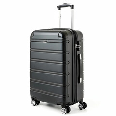 black suitcase isolated on white