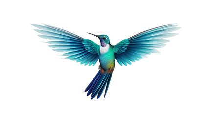 A vibrant hummingbird gracefully spreads its wings Isolated on transparent Background