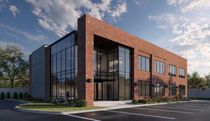 Obraz premium Modern brick office building