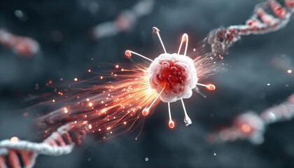 Cellular explosion. DNA strands