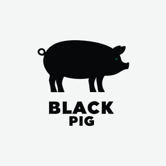 black piggy mammal cute
