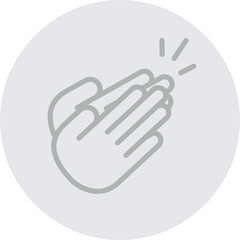 Clapping Vector Line Grey Circle Grey