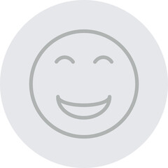 Obraz premium Happy Emoji Vector Line Grey Circle Grey