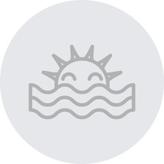 Sun rise Vector Line Grey Circle Grey