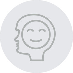 Positive Attitude Vector Line Grey Circle Grey
